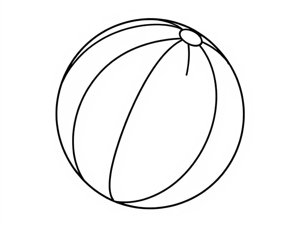 Easy beach ball summer coloring page for preschoolers with simple beach ball Easy beach ball summer coloring page for preschoolers with simple beach ball