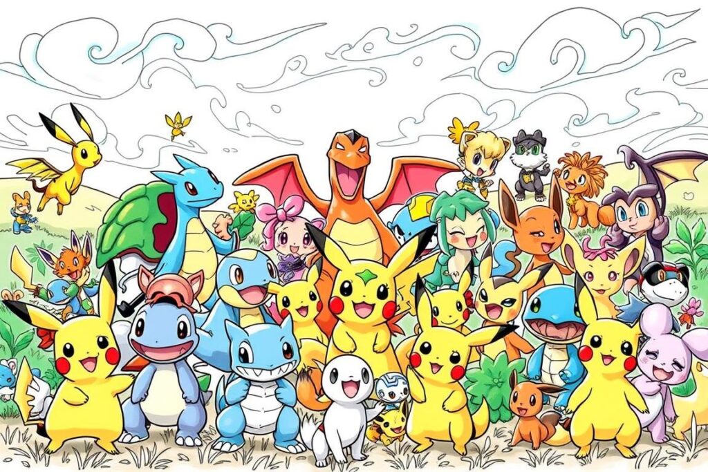 Pokemon characters to color