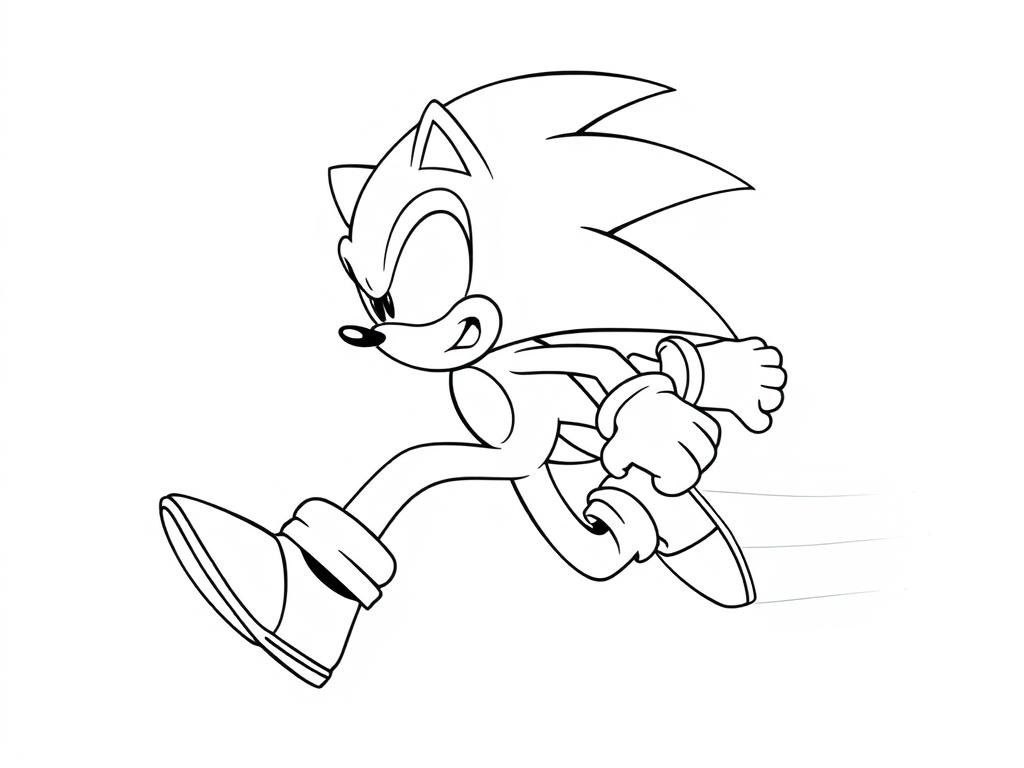 Sonic the Hedgehog running coloring page Sonic the Hedgehog running coloring page