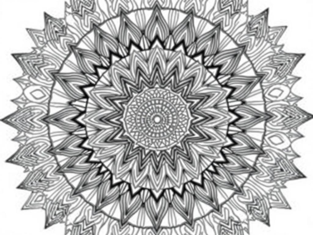 Sun mandala summer coloring page with intricate sun pattern Sun mandala summer coloring page with intricate sun pattern